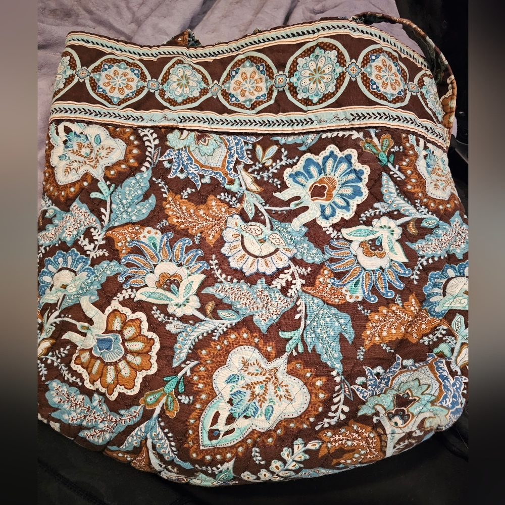Vera Bradley teal and brown tote